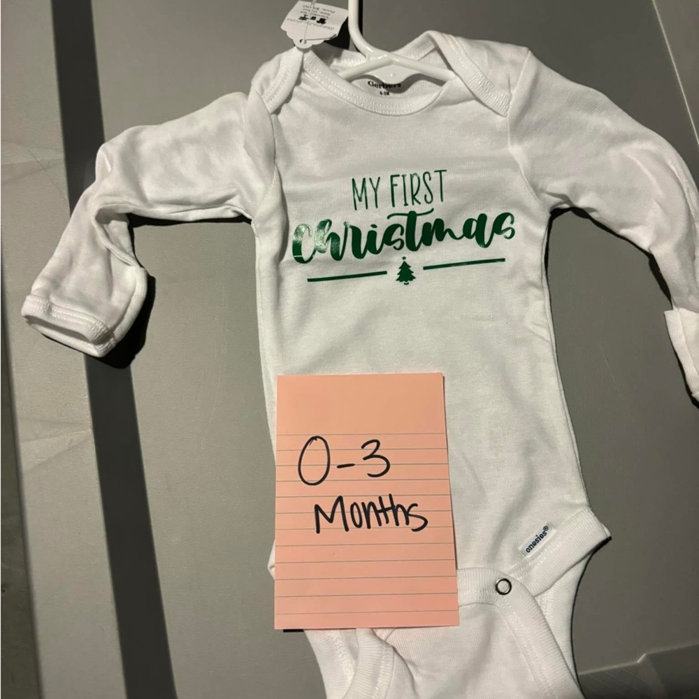 White 'My First Christmas' Baby Onesie